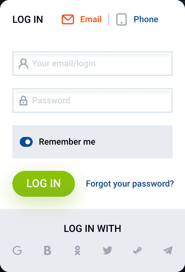 Mostbet login step one