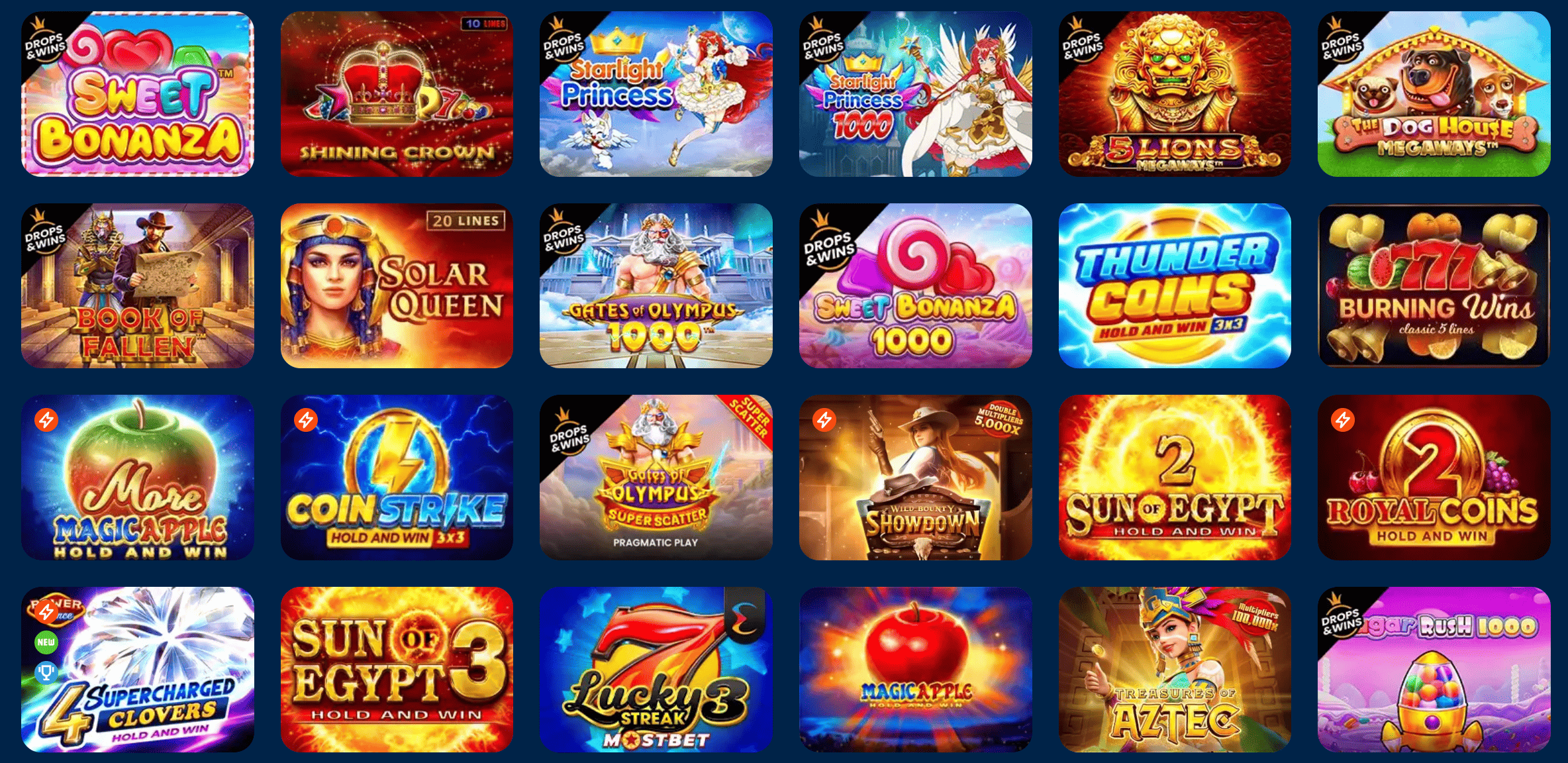 Mostbet online slots catalog